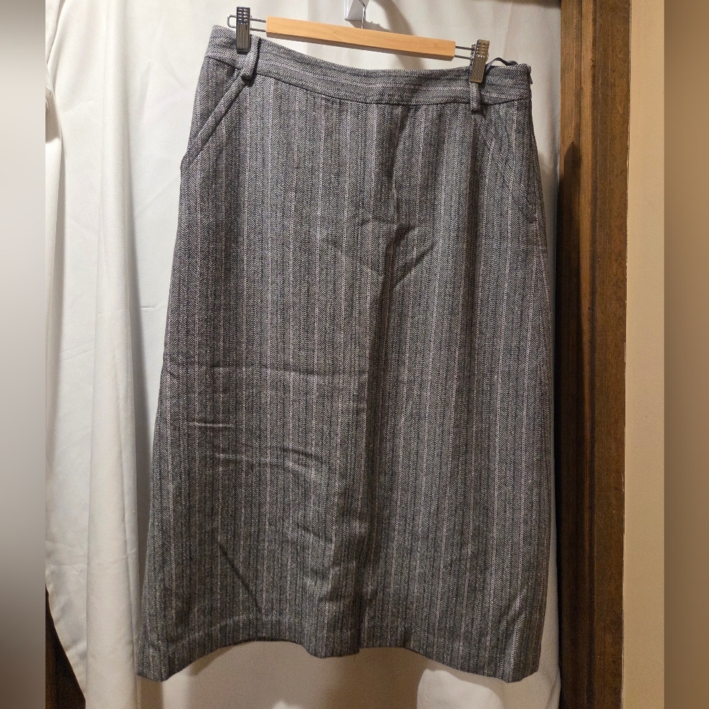 Vintage Ankle Length Womens Banana Republic Size 10 Pinstripe Wool Skirt